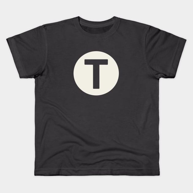 letter t green Kids T-Shirt by persa